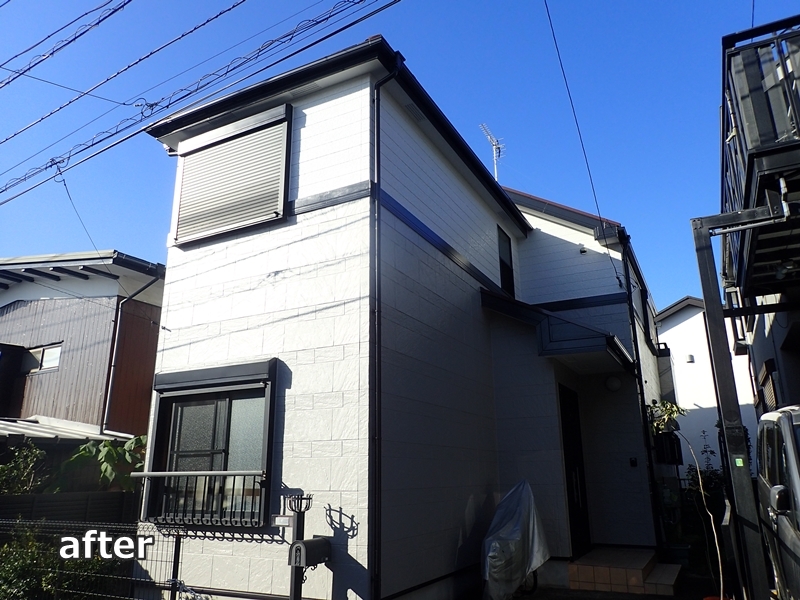 サイディング外壁塗装と屋根の塗り替え川崎市多摩区　工事後