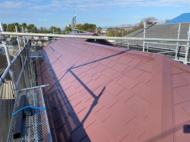 サイディング外壁塗装と屋根の塗り替え川崎市多摩区　屋根塗装後