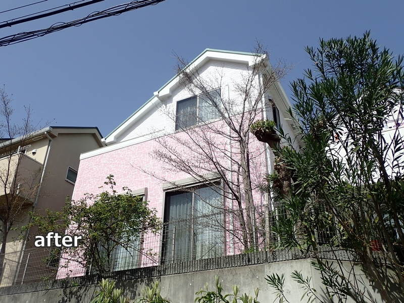 サイディング外壁塗装の2色仕上げ～川崎市麻生区　工事後