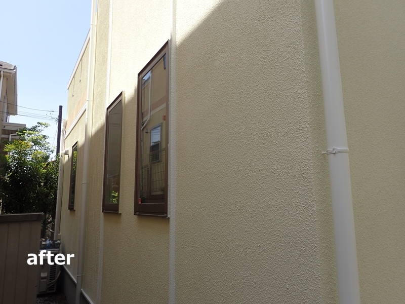 外壁塗装川崎市高津区住宅　ジョリパット外壁塗装工事　施工後