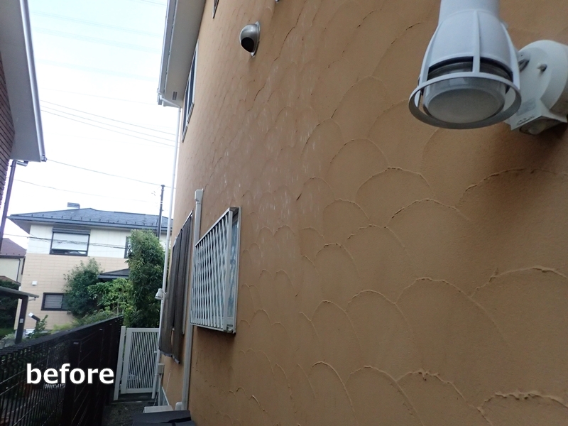 ジョリパットフレッシュクールと断熱ガイナの外壁塗装　工事前