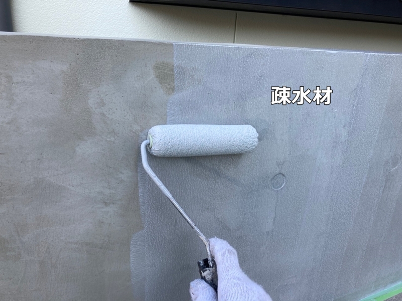 東京都大田区車庫擁壁塗装　疎水材