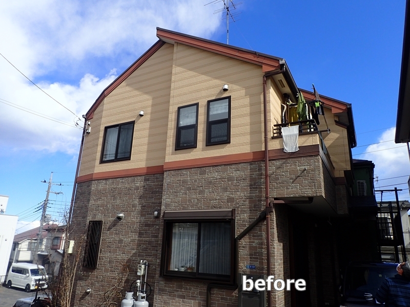 神奈川県川崎市多摩区外壁塗装工事と屋根の塗り替え　工事前