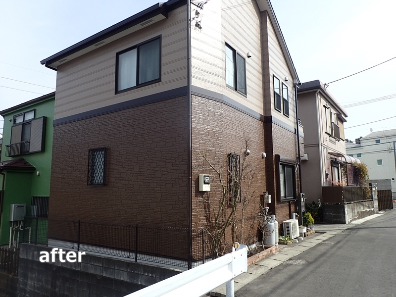 神奈川県川崎市多摩区外壁塗装工事と屋根の塗り替え　工事後