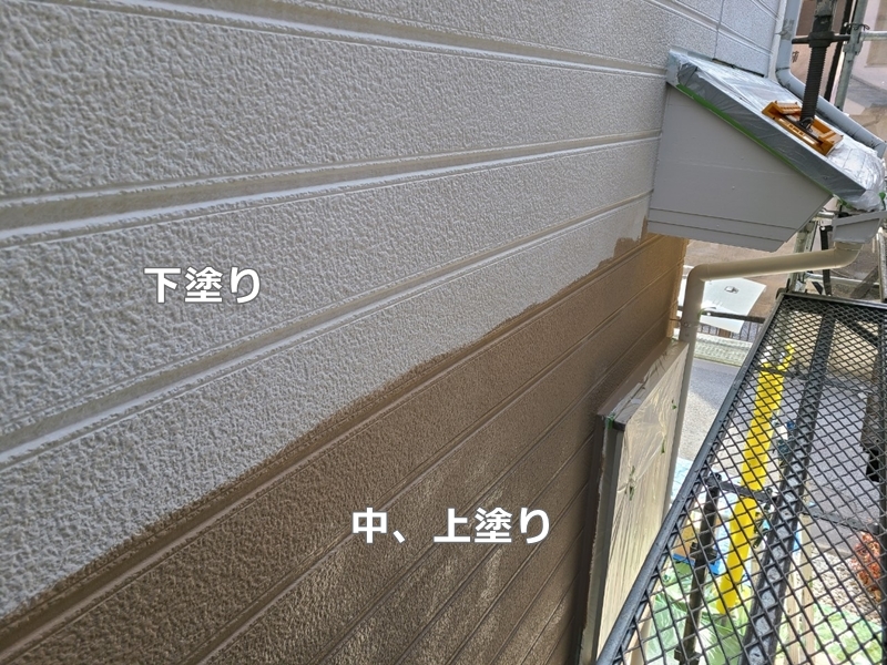 神奈川県川崎市多摩区断熱ガイナ外壁屋根塗装　下塗り