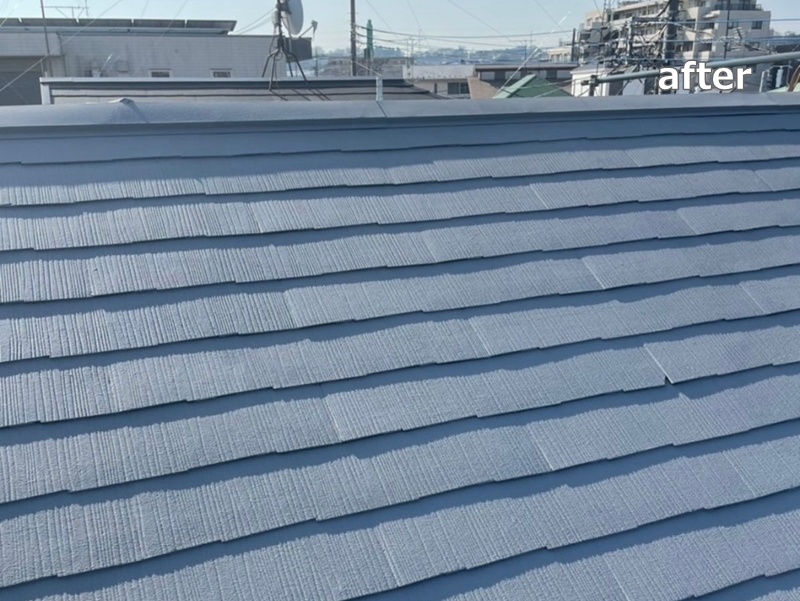神奈川県川崎市多摩区断熱ガイナ外壁屋根塗装　屋根塗装後
