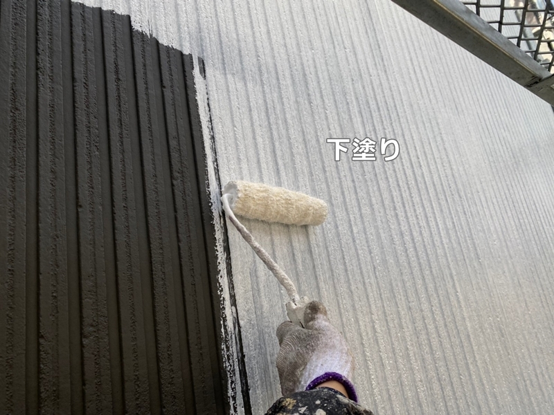 神奈川県川崎市多摩区サイディング外壁塗装　下塗り