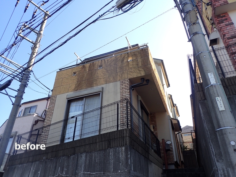 神奈川県川崎市多摩区ジョリパット外壁塗装工事　工事前