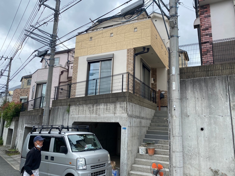 神奈川県川崎市多摩区ジョリパット外壁塗装工事　工事後