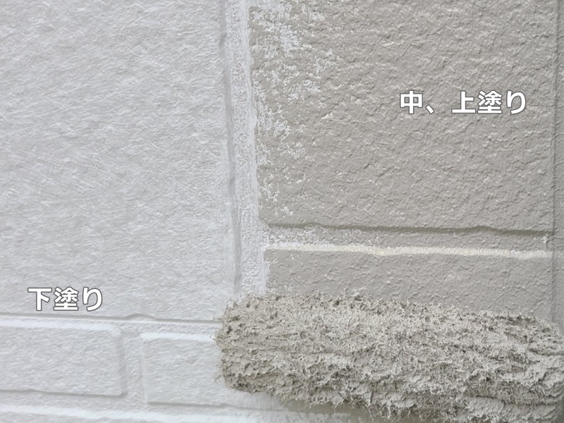 外壁塗装横浜市緑区サイディング外壁塗装　中、上塗り