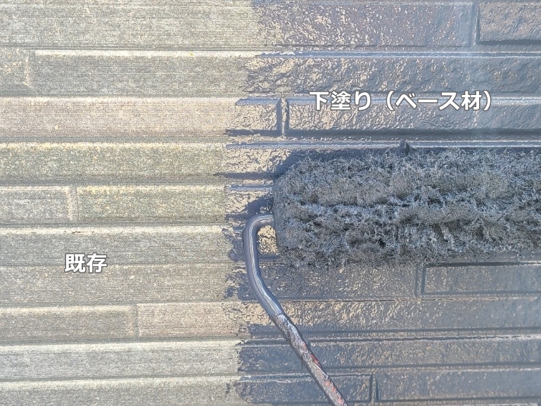 神奈川県川崎市多摩区サイディング外壁塗装　サイディング下塗り