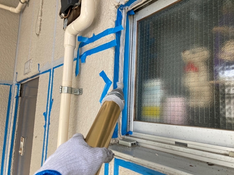 東京都葛飾区マンション外壁塗装　コーキング打ち替え工事