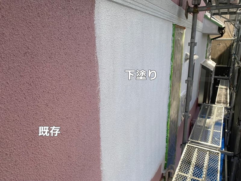 神奈川県川崎市多摩区断熱ガイナ屋根外壁塗装　下塗り