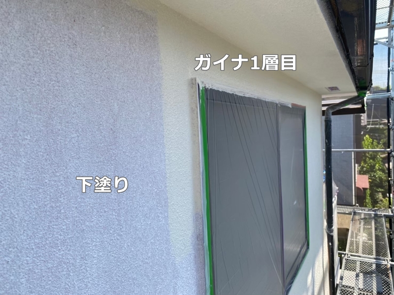 神奈川県川崎市多摩区断熱ガイナ屋根外壁塗装　ガイナ1層目