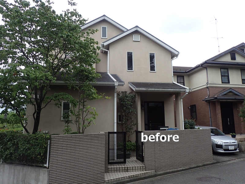 神奈川県横浜市青葉区外壁塗装と金属屋根工事　工事前