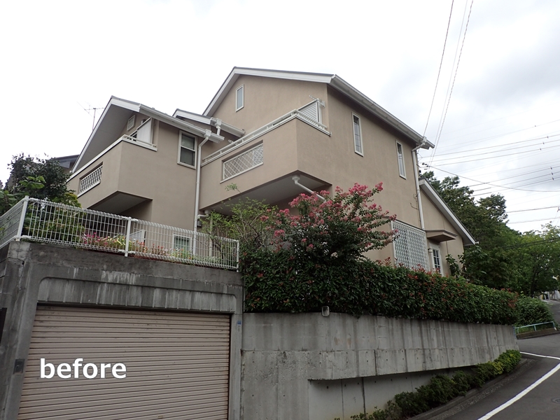 神奈川県横浜市青葉区外壁塗装と金属屋根工事　工事前