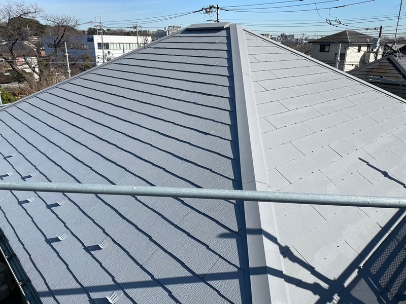 東京都調布市　断熱ガイナ外壁屋根塗装工事　屋根塗装後