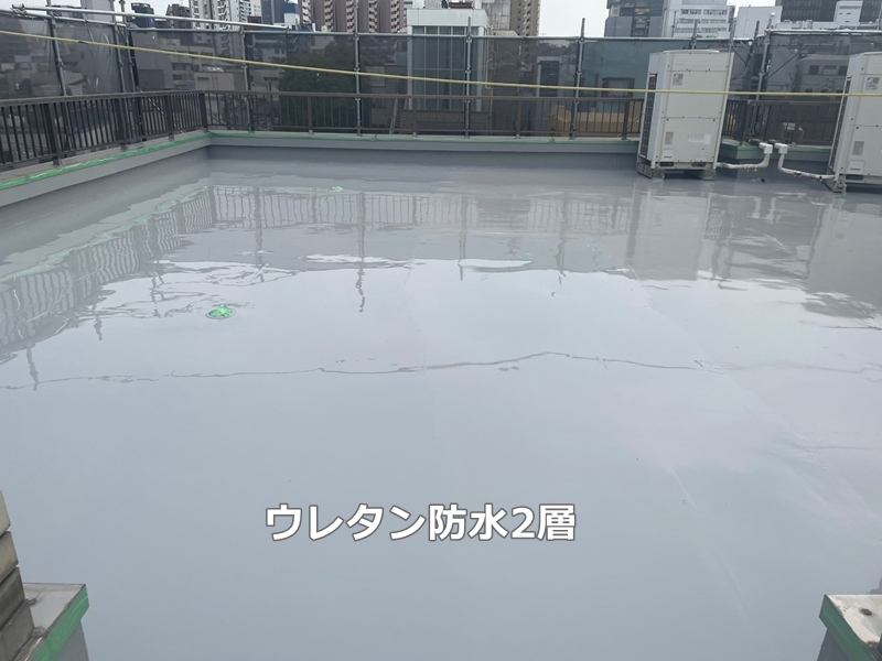 東京都港区西麻布　マンション大規模修繕工事　ウレタン防水2層