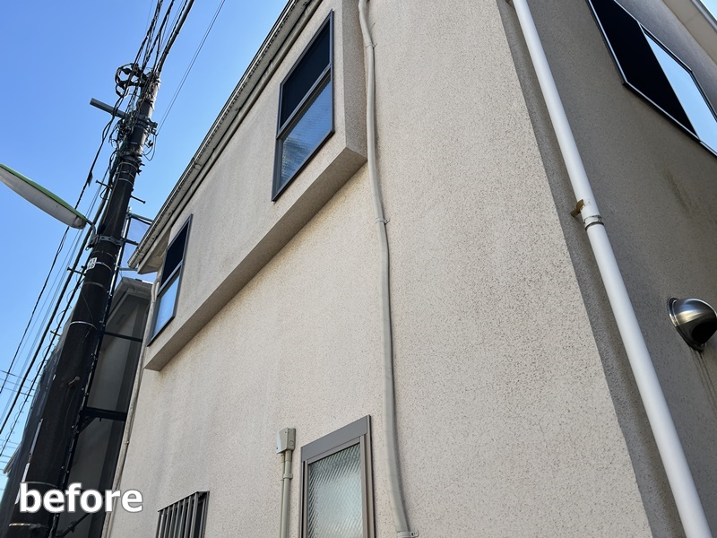 東京都世田谷区ジョリパット外壁塗装　金属屋根工事前