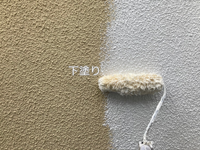 東京都練馬区ジョリパット外壁塗装工事下塗り