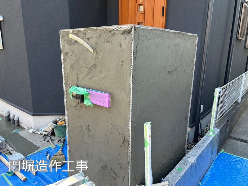 東京都練馬区ジョリパット外壁塗装工事　門塀造作工事