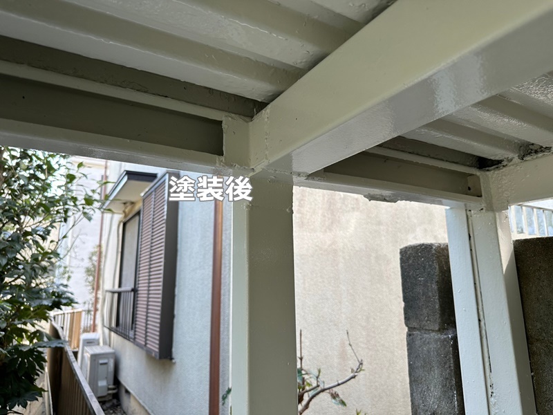 神奈川県川崎市多摩区外壁屋根塗装工事　鉄骨補修工事塗装後