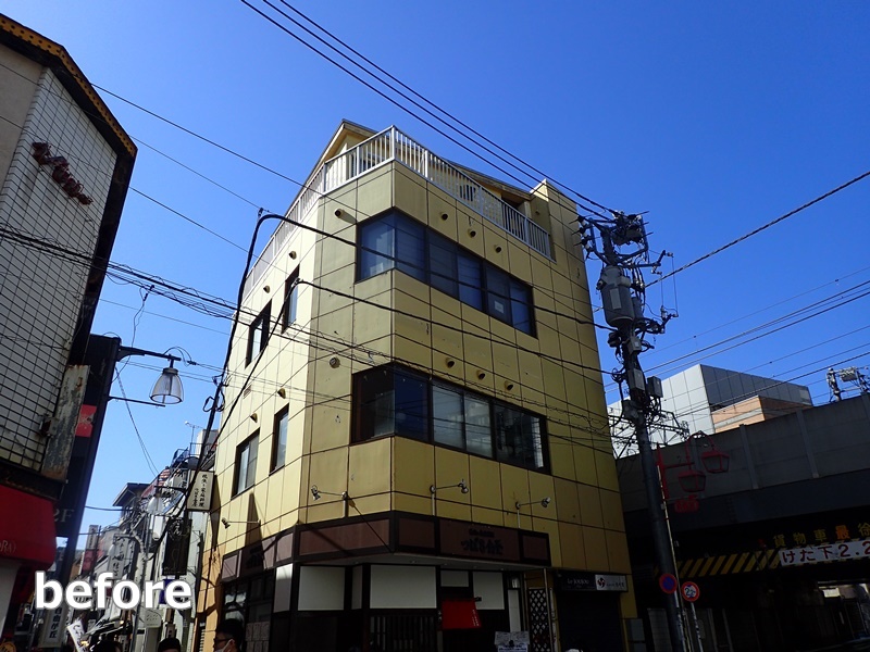 東京都目黒区　商業ビル外壁塗装工事前