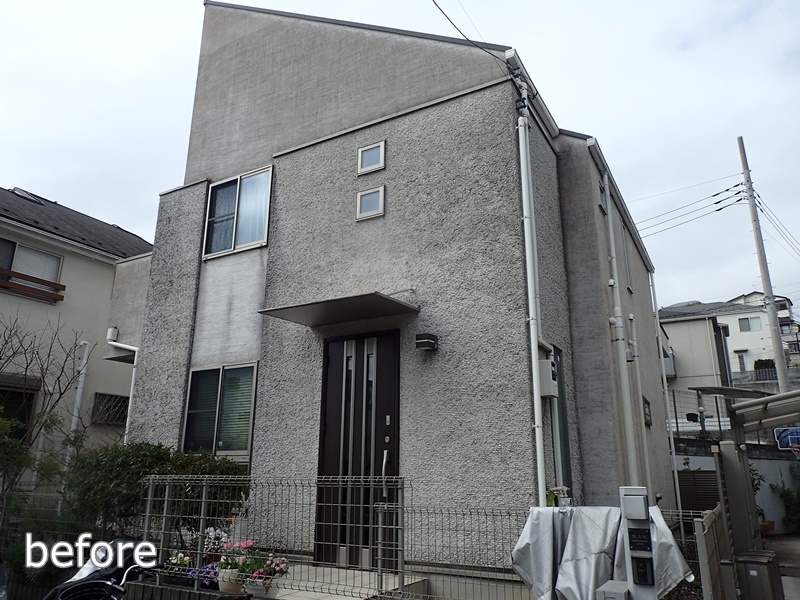 神奈川県横浜市鶴見区　ジョリパット外壁塗装　工事前