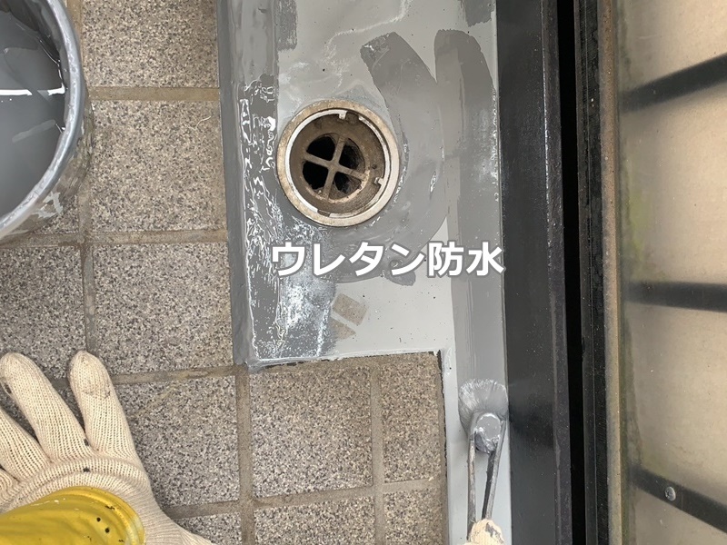 マンション階段塗装工事　川崎市多摩区　ウレタン防水