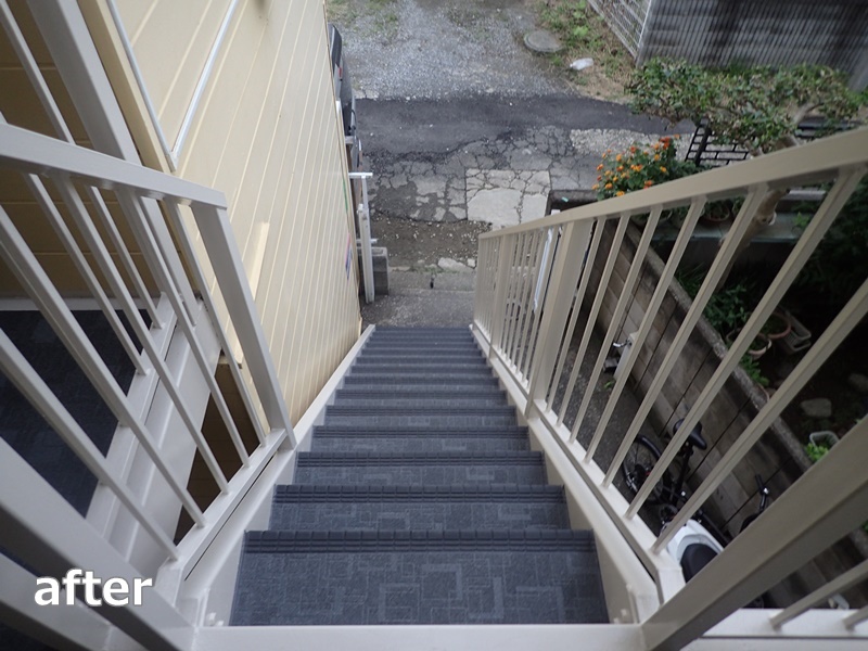 神奈川県川崎市多摩区階段塗装防水工事　工事後