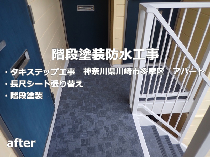神奈川県川崎市多摩区階段塗装防水工事