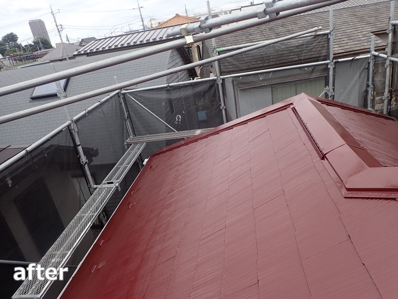ジョリパット外壁塗装工事　東京都練馬区　屋根塗装後