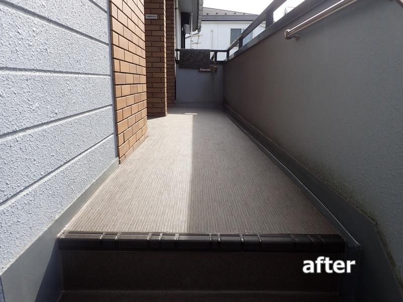 タイル階段のタキステップ防水工事　東京都調布市　工事後