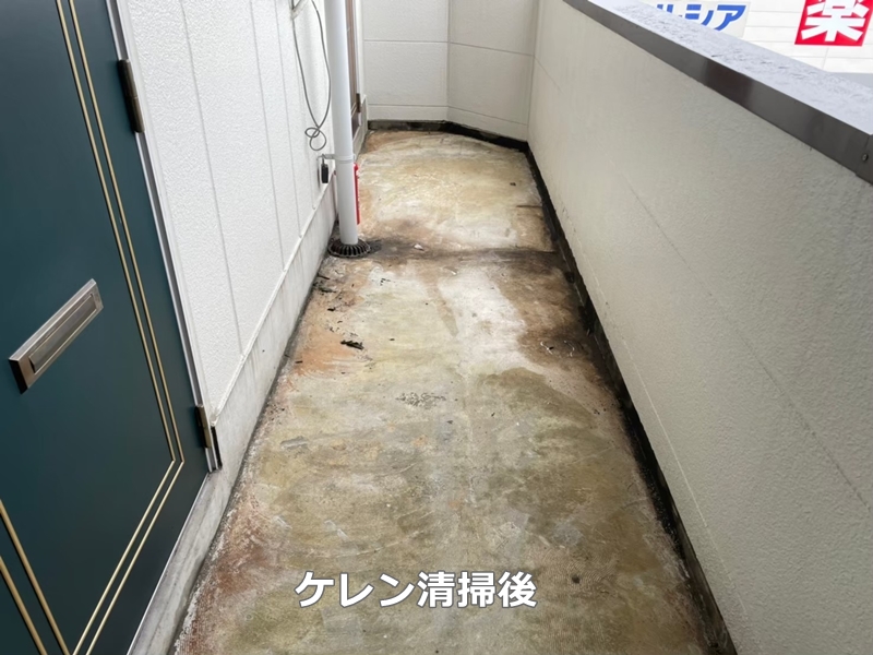 東京都足立区階段廊下防水工事　ケレン清掃後