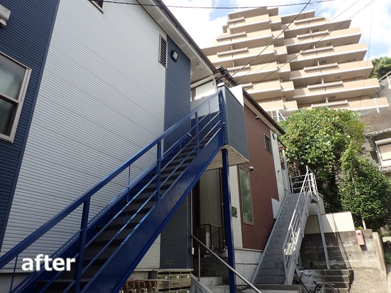神奈川県横浜市南区階段塗装防水工事　　工事後