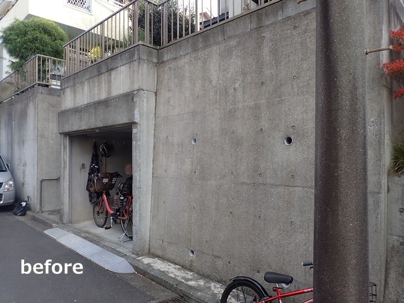 神奈川県横浜市戸塚区コンクリート打放し塗装工事　工事前