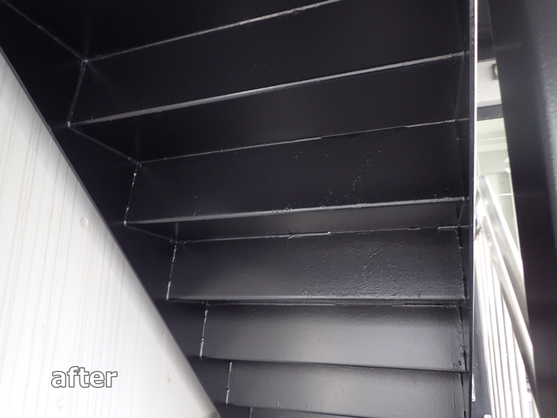 神奈川県横浜市港北区階段塗装防水工事　階段塗装塗装後