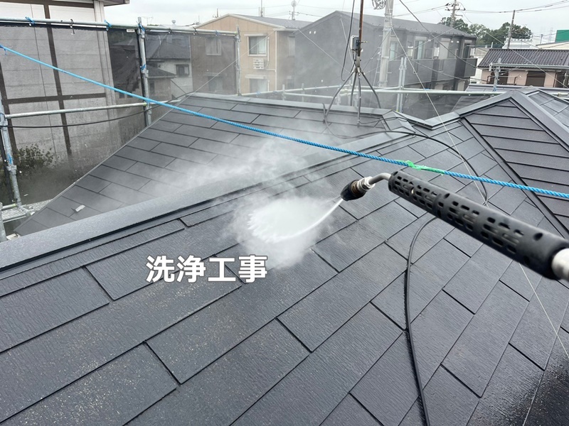 外壁ダイナミックMUKI（無機）塗装　埼玉県新座市　洗浄工事