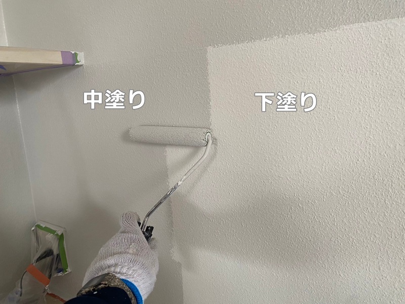 室内塗装工事　横浜市都筑区　室内塗装上塗り