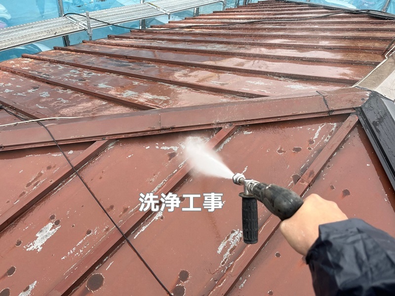 アパート外壁屋根塗装工事　東京都江戸川区　洗浄工事