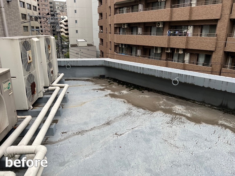 ビル屋上防水工事　横浜市西区　工事前