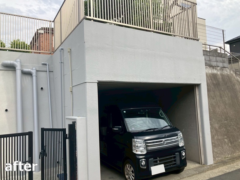 大谷石擁壁改修工事　横浜市金沢区　階段床改修工事　工事後