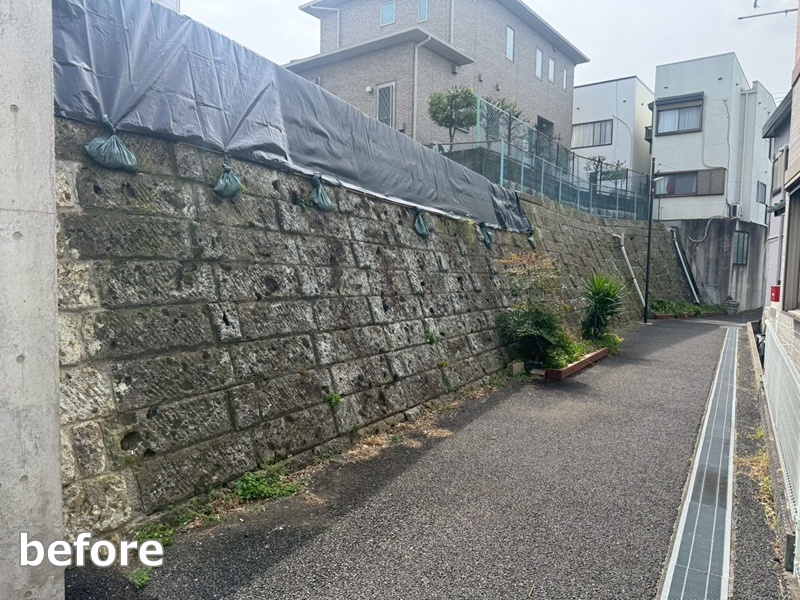 東京都練馬区大谷石補修　工事前