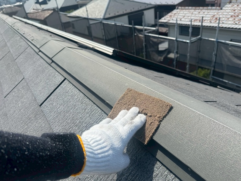 東京都狛江市住宅 外壁屋根塗装工事 屋根ケレン