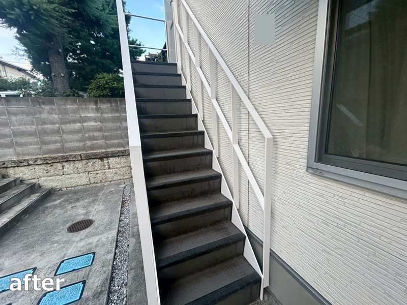アパート階段塗装工事　東京都大田区　工事後