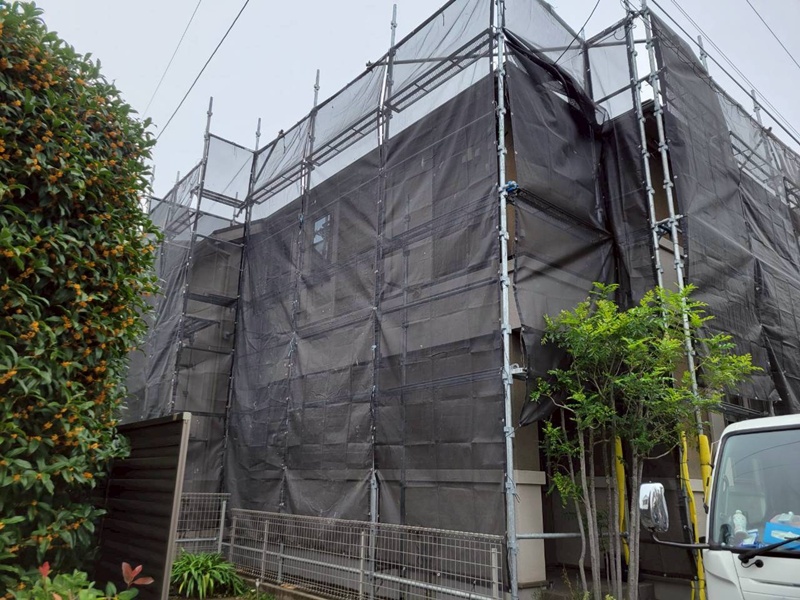 ジョリパット塗装 足場工事