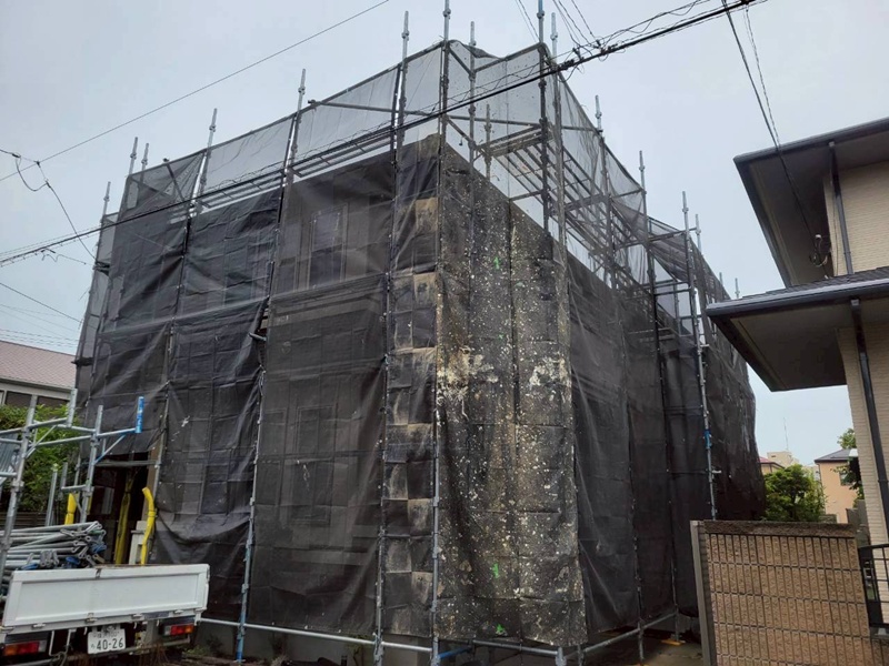 ジョリパット塗装 足場工事