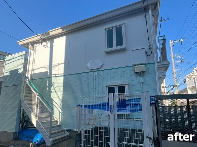 アパート2棟外壁塗装工事　川崎市高津区　工事後