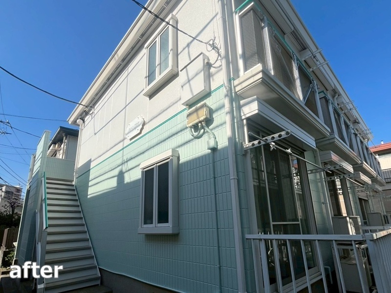 アパート2棟外壁塗装工事　川崎市高津区　工事後