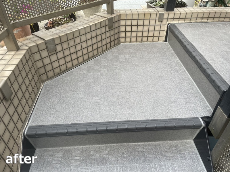 タイル階段修繕工事　東京都品川区　工事後